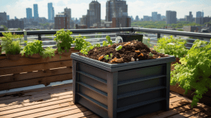 Composting in the City on a rooftop