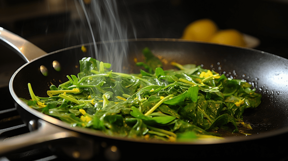 Cooking dandelion greens