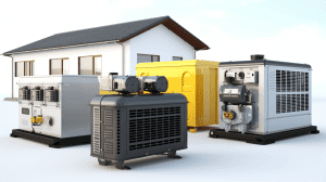 Various types and sizes of generators