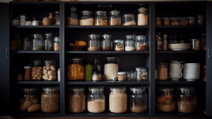 dark cupboard for storing food in