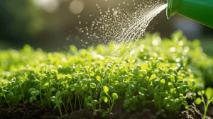 watering microgreens