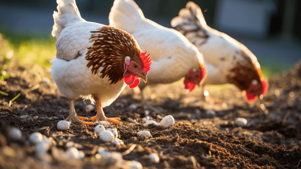 Chickens Eating Grit